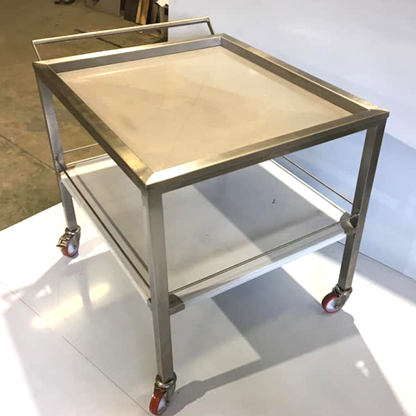 Stainless Steel Utility Cart, Double-layer Mobile Cart