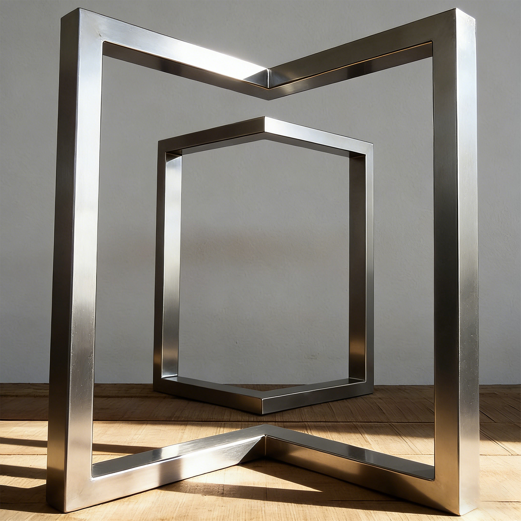 Stainless Steel Double Frame Table Legs, Modern Luxury Furniture Legs, Heavy Duty Table Support