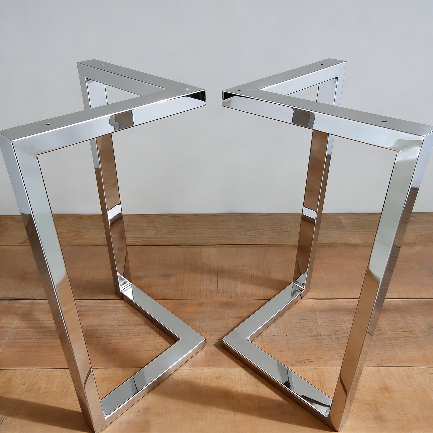 Mirror Finish Stainless Steel Table Legs, Open Frame Furniture Legs, Heavy Duty Table Support